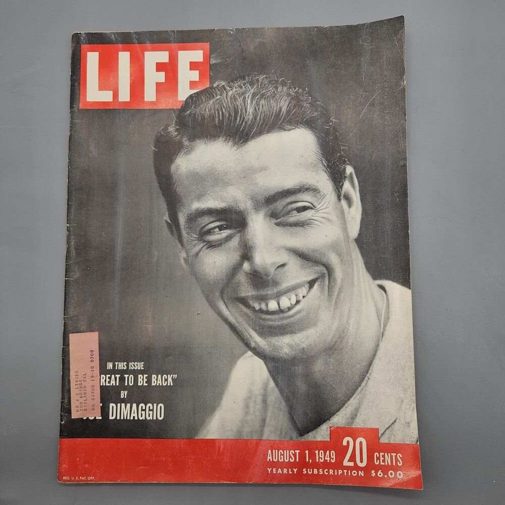 August 1, 1949 Life Magazine JOE DIMAGGIO Vintage Baseball Sports History